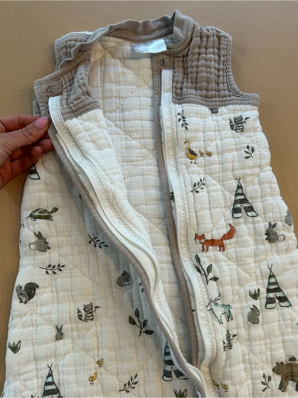 Woodland & Gray Striped Quilted Baby Sleep Sacks - 2-Pack
